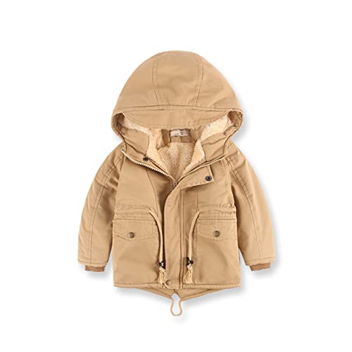 Daysskk Winterjacke Jungen 104-110 Jacke Jungen Winter mit Kapuze Outdoor Jacke Jungen Winter Kinder Winterkleidung Jungen Beige von Daysskk