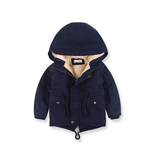 Daysskk Winterjacke Jungen 116-122 Jacke Jungen Winter mit Kapuze Outdoor Jacke Jungen Winter Kinder Winterkleidung Jungen Navy blau von Daysskk