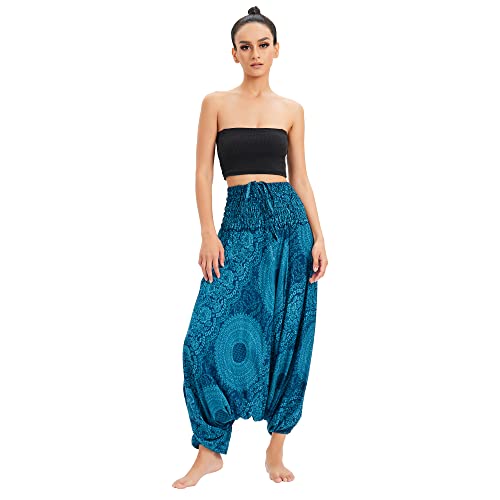 Daysskk Yogahose Damen Weites Bein Haremshose & Jumpsuit Damen Sommerhosen Damen Leicht Hippie Hose Damen Blumen Aladdinhose Bunt Pumphose Damen Indische Kleidung Damen von Daysskk