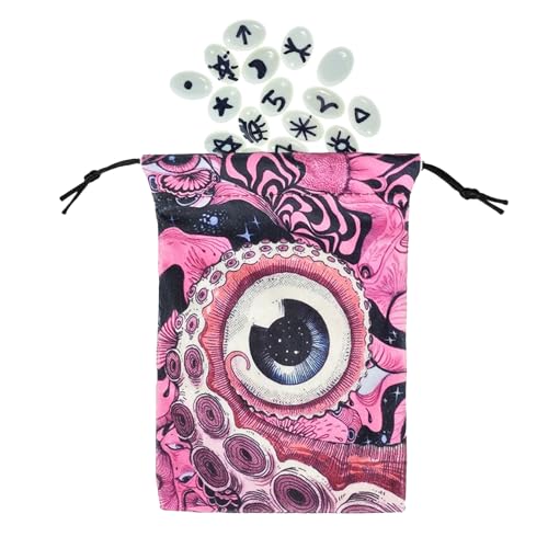 Dayysiuy Tarotkarten Tasche | Juwelen Würfel Beutel mit Zugband | Bedruckter Deck Schutz Organizer | Für Teens Erwachsene Enthusiasten Reise Partyspielabend von Dayysiuy