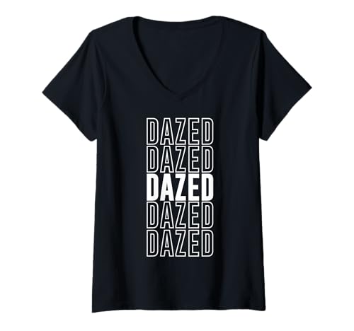 Damen Benommen T-Shirt mit V-Ausschnitt Damen Benommen T-Shirt mit V-Ausschnitt von Dazed Apparel