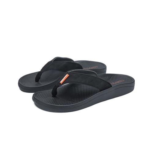Dazengzeng Duschschuhe, Atmungsaktive Flip-Flops for Herren – leichte Sommer-Hausschuhe for Strand und Freizeit(Black,44 EU) von Dazengzeng