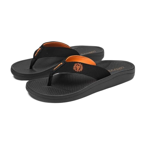 Dazengzeng Duschschuhe, Atmungsaktive Flip-Flops for Herren – leichte Sommersandalen for draußen(Black,43 EU) von Dazengzeng