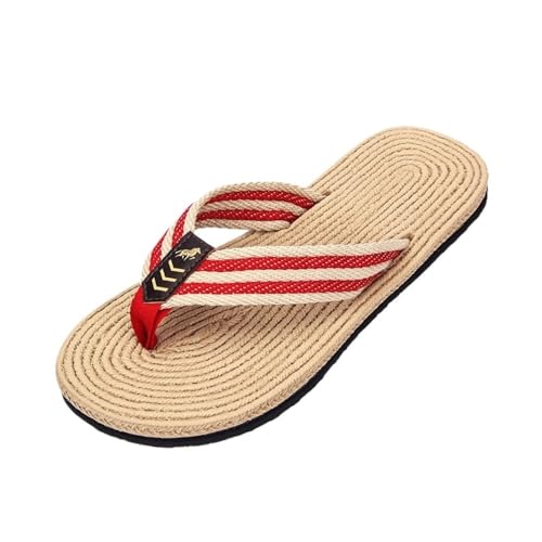 Dazengzeng Duschschuhe, Atmungsaktive Flip-Flops for Herren – leichte Strandsandalen for Spaziergänge im Sommer im Freien(Red,41 EU) von Dazengzeng