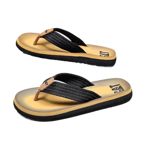 Dazengzeng Duschschuhe, Atmungsaktive Herrensandalen im britischen Stil for Strand und Freizeit(Yellow,41 EU) von Dazengzeng