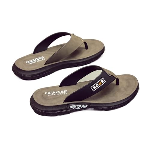 Dazengzeng Duschschuhe, Flip-Flops for Herren mit dicker Sohle for Strand und Sommer im Freien(Gray,40 EU) von Dazengzeng