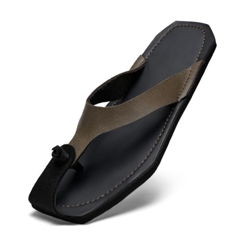 Dazengzeng Duschschuhe, Große Herren-Flip-Flops – Sommer-Strandsandalen, bequeme Outdoor-Hausschuhe(Brown,45 EU) von Dazengzeng