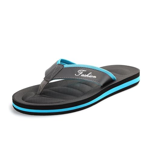 Dazengzeng Duschschuhe, Herren-Sandalen for Anklippen – Flip-Flops for den Strand im Freien mit rutschfester Gummisohle(Blue,39 EU) von Dazengzeng