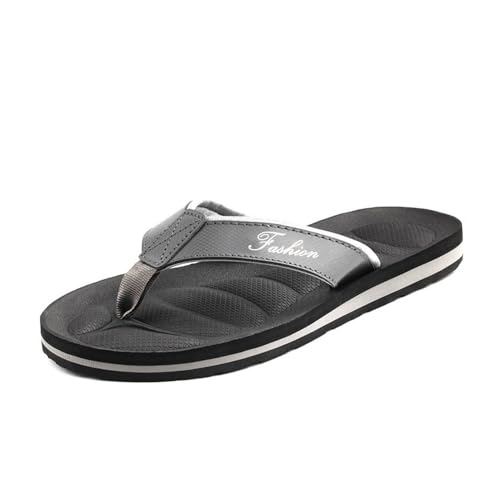 Dazengzeng Duschschuhe, Herren-Sandalen for Anklippen – Flip-Flops for den Strand im Freien mit rutschfester Gummisohle(Gray,44 EU) von Dazengzeng