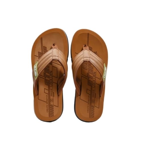 Dazengzeng Duschschuhe, Herren Sommer Flip-Flops - Leichte Freizeitsandalen for Strand & Outdoor(Brown,42 EU) von Dazengzeng