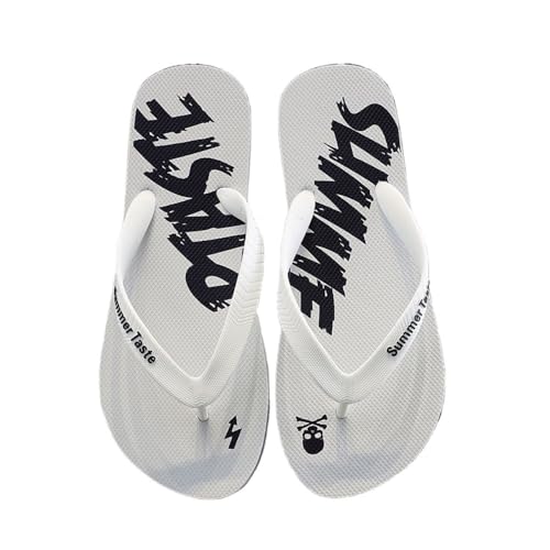 Dazengzeng Duschschuhe, Herren Sommer Flip Flops – Leichte Strandpantoffeln for Outdoor & Zuhause(White,44 EU) von Dazengzeng