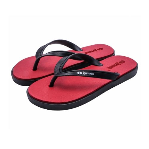 Dazengzeng Duschschuhe, Herren-Sommer-Flip-Flops mit weicher Sohle – leichte Hausschuhe for draußen und zu Hause(Red,45 EU) von Dazengzeng