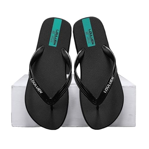 Dazengzeng Duschschuhe, Kühlende Sommer-Hausschuhe for Herren – Atmungsaktive Outdoor-Slides aus Gummi(Black,40 EU) von Dazengzeng