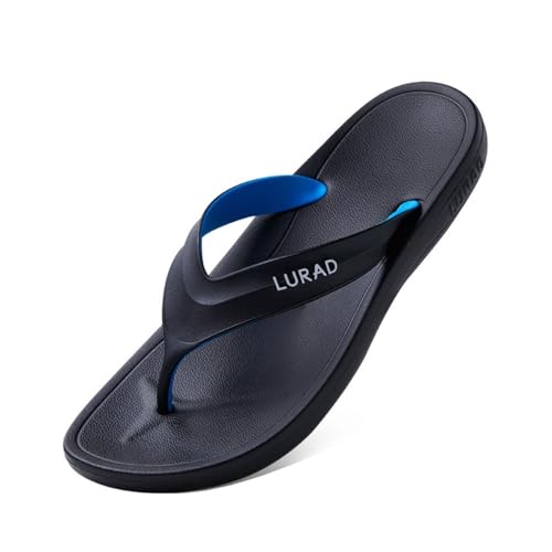 Dazengzeng Duschschuhe, Sommer-Flip-Flops for Herren – Bequeme Strandsandalen for draußen(Black,40 EU) von Dazengzeng