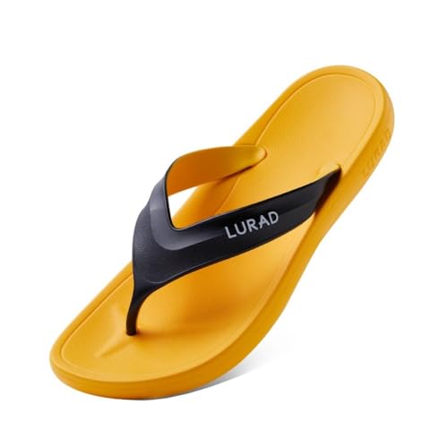 Dazengzeng Duschschuhe, Sommer-Flip-Flops for Herren – Bequeme Strandsandalen for draußen(Yellow,40 EU) von Dazengzeng