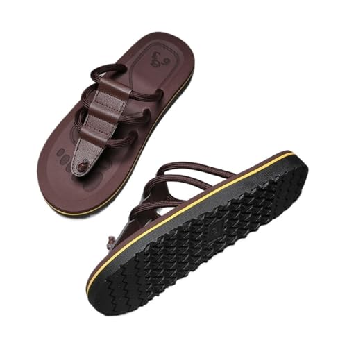 Dazengzeng Duschschuhe, Sommer-Flip-Flops for Herren – Leichte EVA-Strandsandalen & Freizeit-Hausschuhe(Brown,42 EU) von Dazengzeng