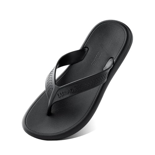 Dazengzeng Duschschuhe, Sommer-Flip-Flops for Herren – Rutschfeste Strandsandalen for Meer und Pool(Black,39 EU) von Dazengzeng