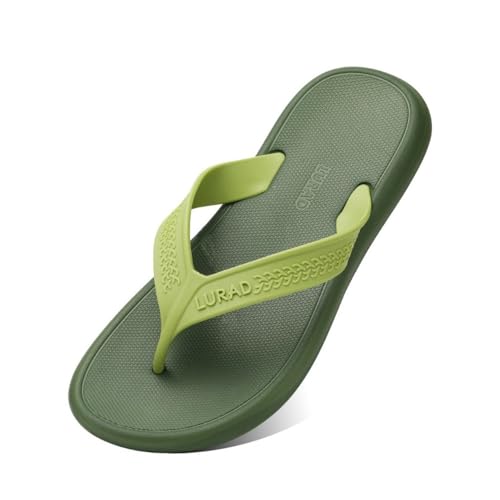 Dazengzeng Duschschuhe, Sommer-Flip-Flops for Herren – Rutschfeste Strandsandalen for Meer und Pool(Green,40 EU) von Dazengzeng