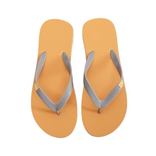 Dazengzeng Hausschuhe Flip-Flops mit weicher Sohle for Herren – atmungsaktive Strandsandalen(Yellow,42 EU) von Dazengzeng