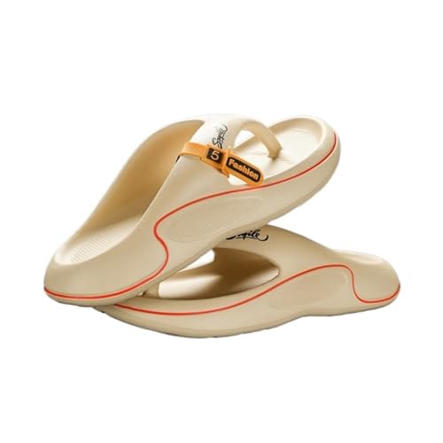 Dazengzeng Hausschuhe Herren-Strand-Flip-Flops – Sommer-Freizeitsandalen for Outdoor und Strand(Khaki,38 EU) von Dazengzeng