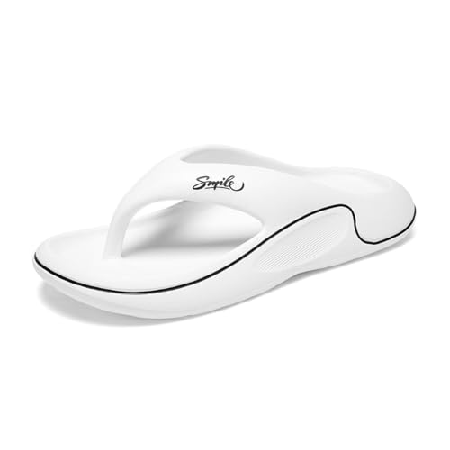 Dazengzeng Hausschuhe Herren-Strand-Flip-Flops – Sommer-Freizeitsandalen for Outdoor und Strand(White,43 EU) von Dazengzeng