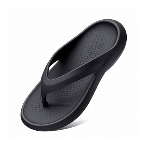 Dazengzeng Hausschuhe Sommer-Flip-Flops for Herren – Slide-Sandalen mit dicker Sohle for mehr Komfort(Black,41 EU) von Dazengzeng