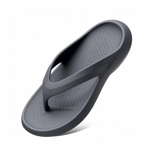 Dazengzeng Hausschuhe Sommer-Flip-Flops for Herren – Slide-Sandalen mit dicker Sohle for mehr Komfort(Gray,42 EU) von Dazengzeng