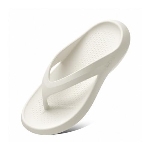 Dazengzeng Hausschuhe Sommer-Flip-Flops for Herren – Slide-Sandalen mit dicker Sohle for mehr Komfort(White,40 EU) von Dazengzeng