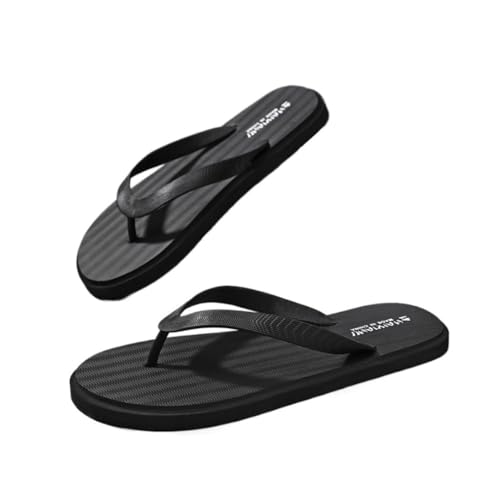 Dazengzeng Hausschuhe Sommer-Zehentrenner for Herren – leichte, lässige Outdoor-Sandalen(Black,39 EU) von Dazengzeng