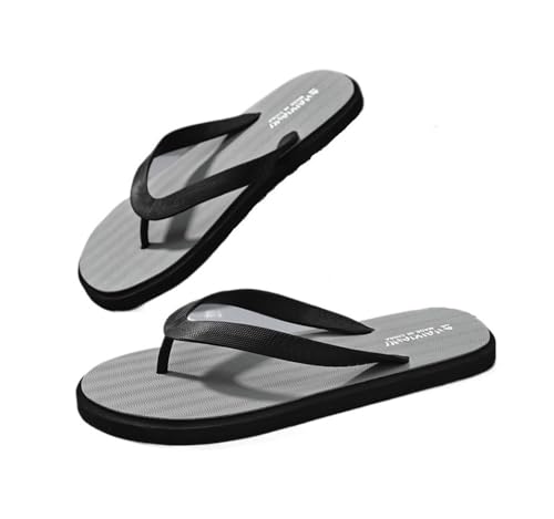 Dazengzeng Hausschuhe Sommer-Zehentrenner for Herren – leichte, lässige Outdoor-Sandalen(Gray,45 EU) von Dazengzeng