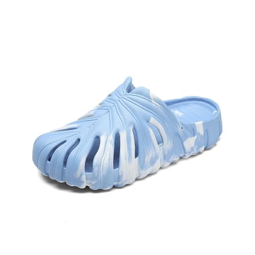 Duschschuhe, Atmungsaktive Sommer-Hausschuhe for Damen und Herren – bequeme Sandalen mit dicker Sohle und Löchern(Blue,44 EU) von Dazengzeng