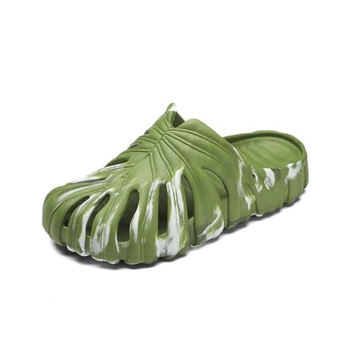 Duschschuhe, Atmungsaktive Sommer-Hausschuhe for Damen und Herren – bequeme Sandalen mit dicker Sohle und Löchern(Green,37 EU) von Dazengzeng