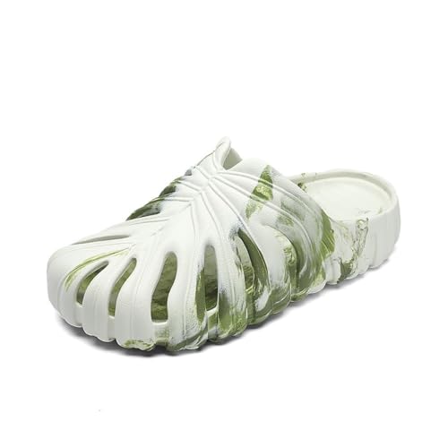 Duschschuhe, Atmungsaktive Sommer-Hausschuhe for Damen und Herren – bequeme Sandalen mit dicker Sohle und Löchern(White,39 EU) von Dazengzeng