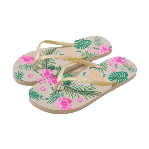 Duschschuhe, Bequeme Flip-Flops for Damen for Strand & Zuhause – Leichte Sandalen(Beige,38 EU) von Dazengzeng