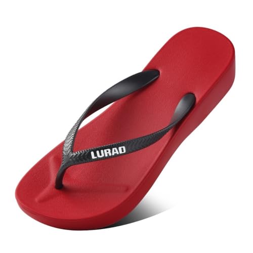 Duschschuhe, Damen Flip Flops – Strandsandalen mit Clip-On-Design for den Sommerurlaub(Red,40 EU) von Dazengzeng