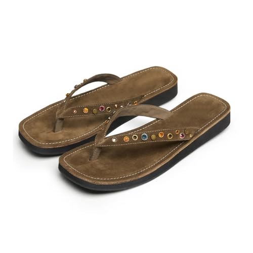 Duschschuhe, Flip-Flops Damen Oberbekleidung Strand Flache Sandalen Hausschuhe(39 EU) von Dazengzeng