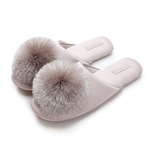 Duschschuhe, Warme Winterhausschuhe for Damen – gemütliche Hausschuhe for zu Hause(Lightgray,38 EU) von Dazengzeng