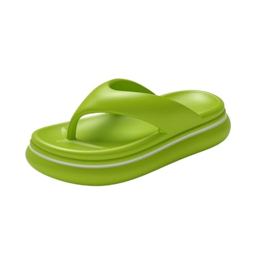 Hausschuhe Sommer-Strand-Flip-Flops mit dicker Sohle – bequeme EVA-Hausschuhe for Damen und Herren(Green,38 EU) von Dazengzeng