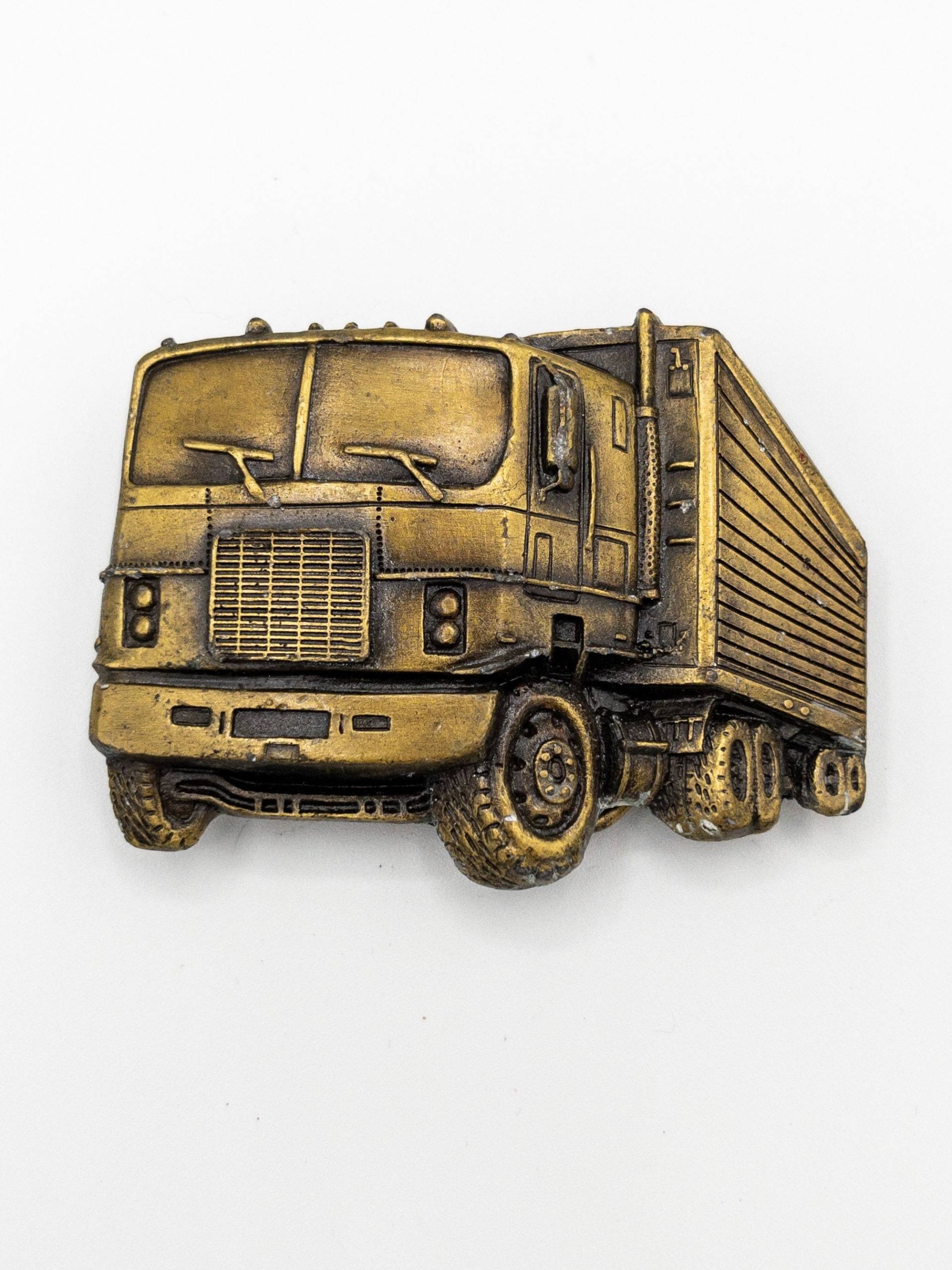 Vintage Gürtelschnalle - 1970Er/1980Er Jahre Transport Truck Trucker Design Messing Metall von DazyChainVintage