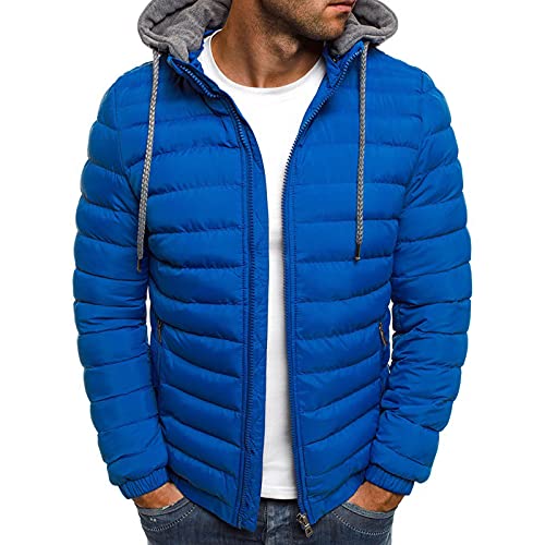 Herren Winterjacke Steppjacke Daunenjacke Übergangsjacke Bomberjacke Wintermantel Leicht Windbreaker Gefüttert Outdoor Warme Sportlich Puffer Arbeit Jacke Grössentabelle für Männer Jungen (Blau, M) von Dazzerake