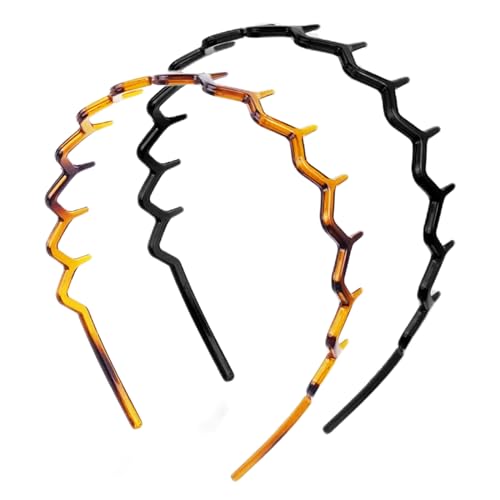 Dazzhues 2 Stück Kunststoff Stirnband Zweireihige Stirnbänder Anti-Rutsch Haarreifen mit Zähnen Haarband Zubehör für Damen und Mädchen Dazzhues 2 Stück Kunststoff Stirnband Zweireihige Stirnbänder Anti-Rutsch Haarreifen mit Zähnen Haarband Zubehör für Damen und Mädchen von Dazzhues