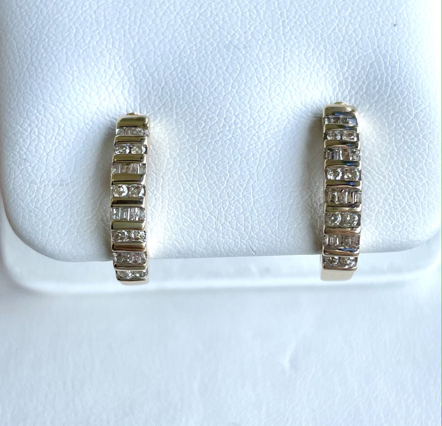 Diamant Ohrringe | 14K Gelbgold Baguette Und Runde von DazzleJewelryGoods