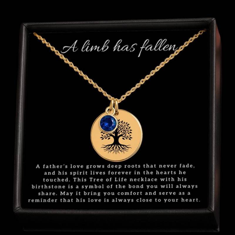 Gedenk Geburtsstein Halskette Verlust Des Vaters Sympathie Geschenk von DazzlingDrops