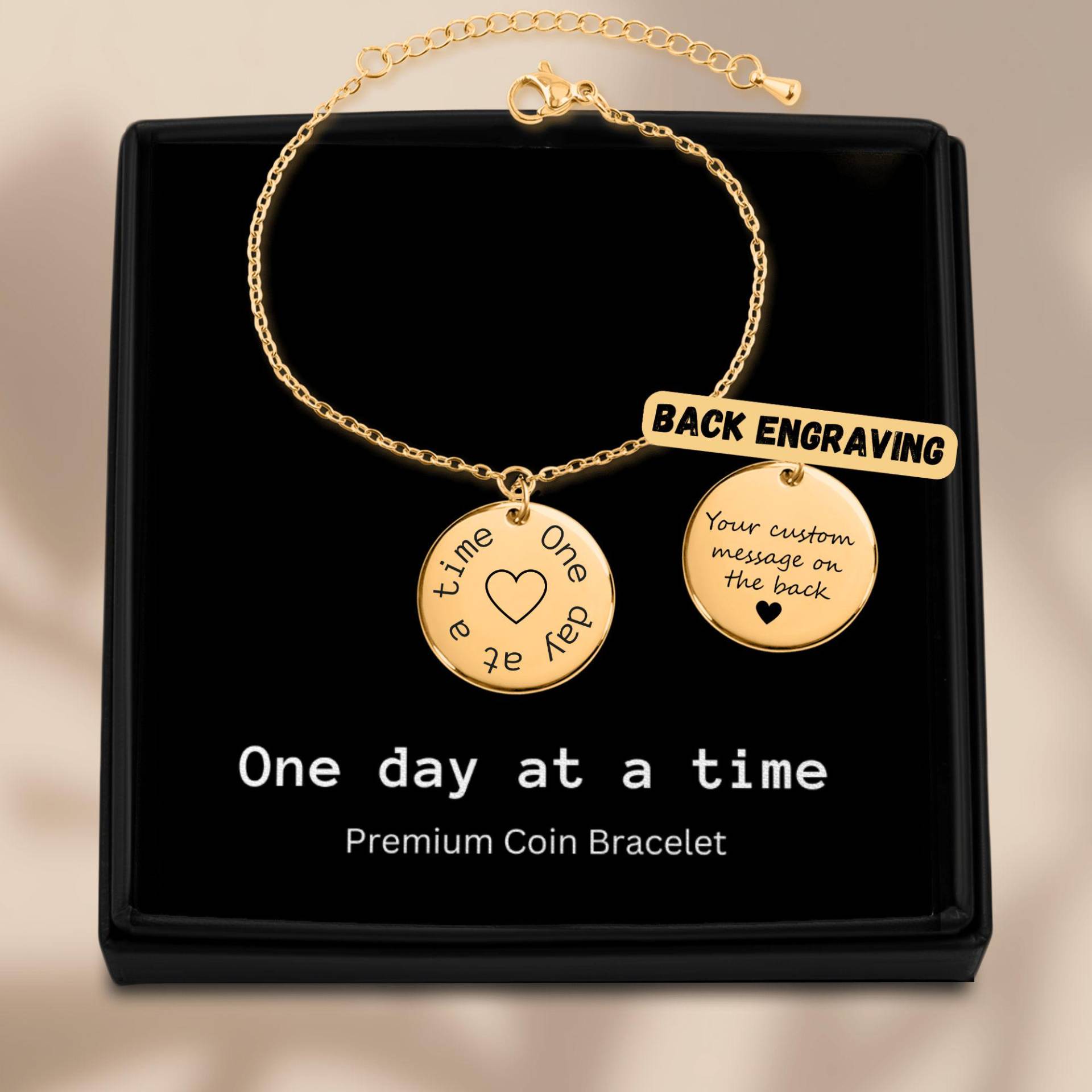 Personalisierte Ein Tag Nach Dem Anderen Armband Edelstahl, Gold Oder Roségold von DazzlingDrops