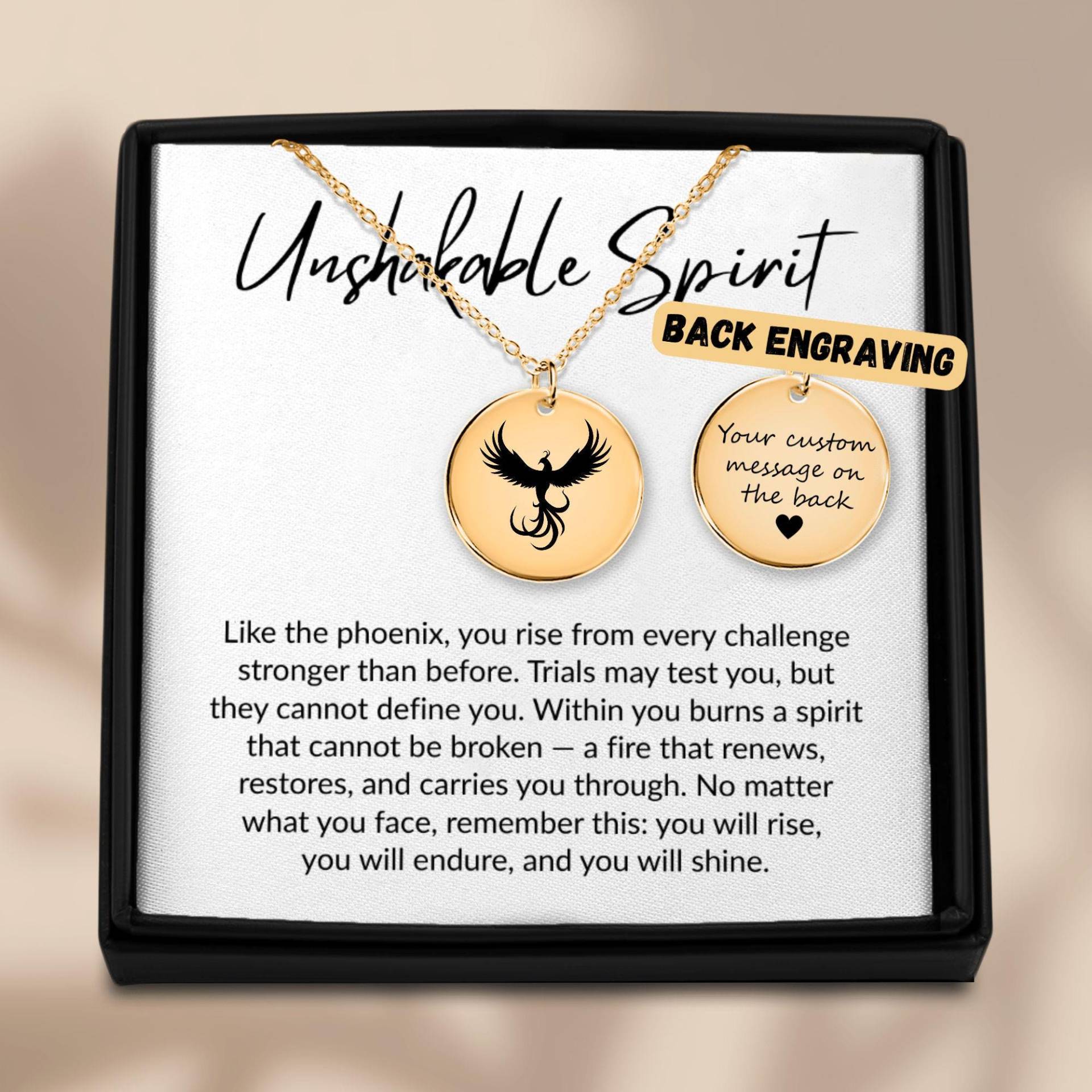 Phoenix Halskette Edelstahl Resilienz Anhänger - Ermutigungsgeschenk von DazzlingDrops