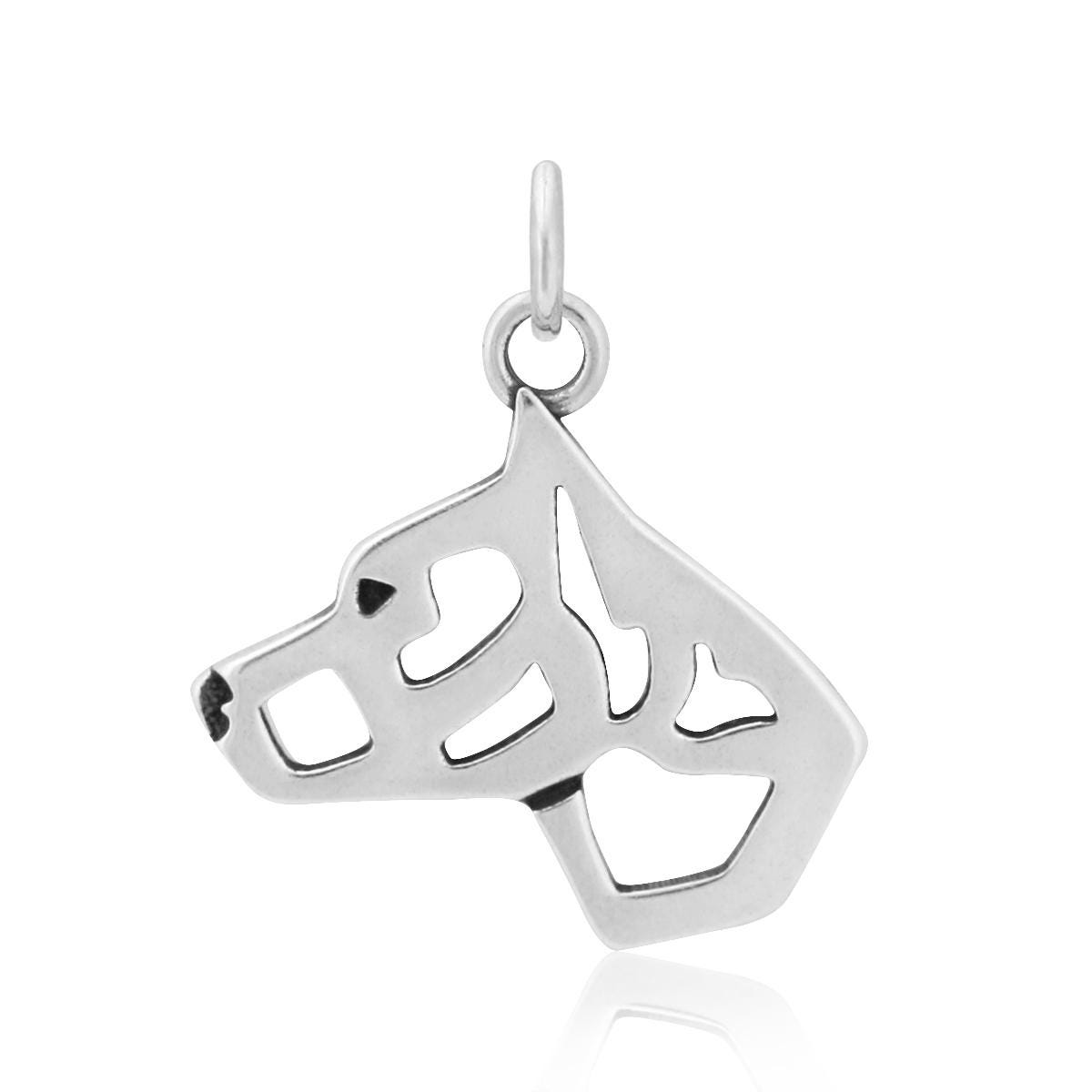 American Staffordshire Terrier Halskette Aus Sterlingsilber, Kupierte Ohren American Staffordshire Terrier Halskette Aus Sterlingsilber, Kupierte Ohren von DazzlingPawsJewelry