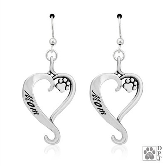 Hunde Mama Ohrringe Aus Sterling Silber Hunde Mama Ohrringe Aus Sterling Silber von DazzlingPawsJewelry