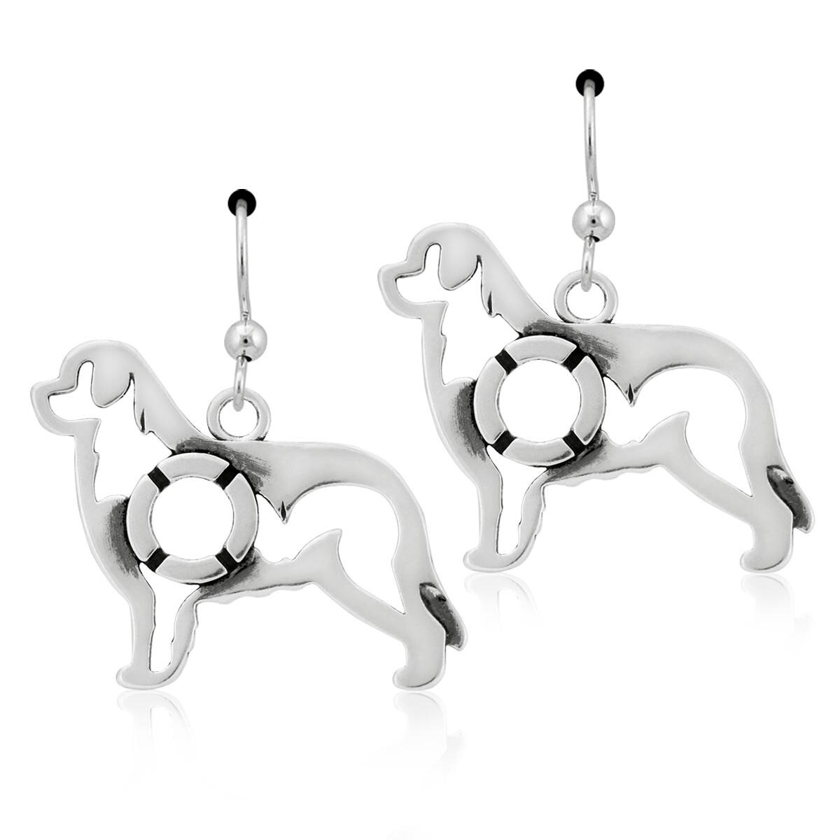 sterling Silber Neufundländer Ohrringe sterling Silber Neufundländer Ohrringe von DazzlingPawsJewelry