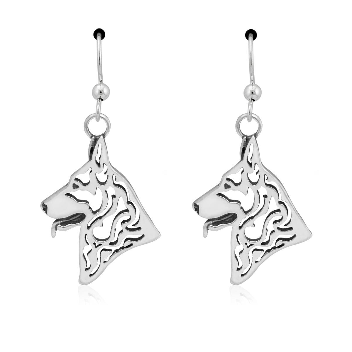 Schäferhund Ohrringe in Sterling Silber Schäferhund Ohrringe in Sterling Silber von DazzlingPawsJewelry