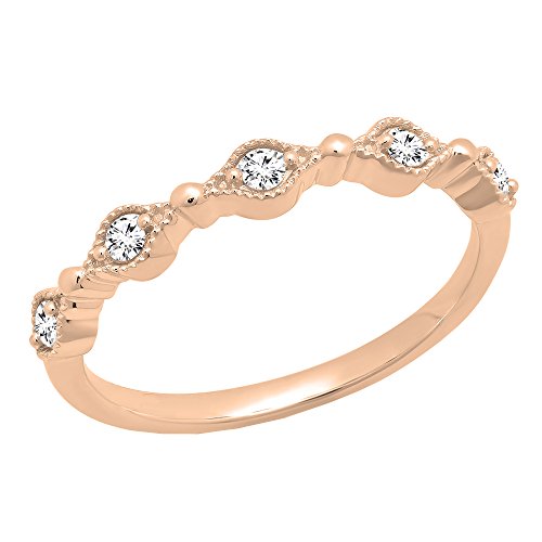 1/8 Karat Gold Rundschliff weißer Diamant Damen Jahrestag Hochzeit stapelbar Roségold Diamant, Roségold, Diamant 1/8 Karat Gold Rundschliff weißer Diamant Damen Jahrestag Hochzeit stapelbar Roségold Diamant, Roségold, Diamant von DazzlingRock Collection